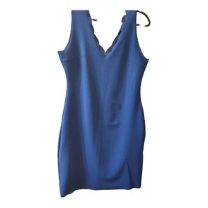 Shein Dress Royal Scallop Collar Blue Size L